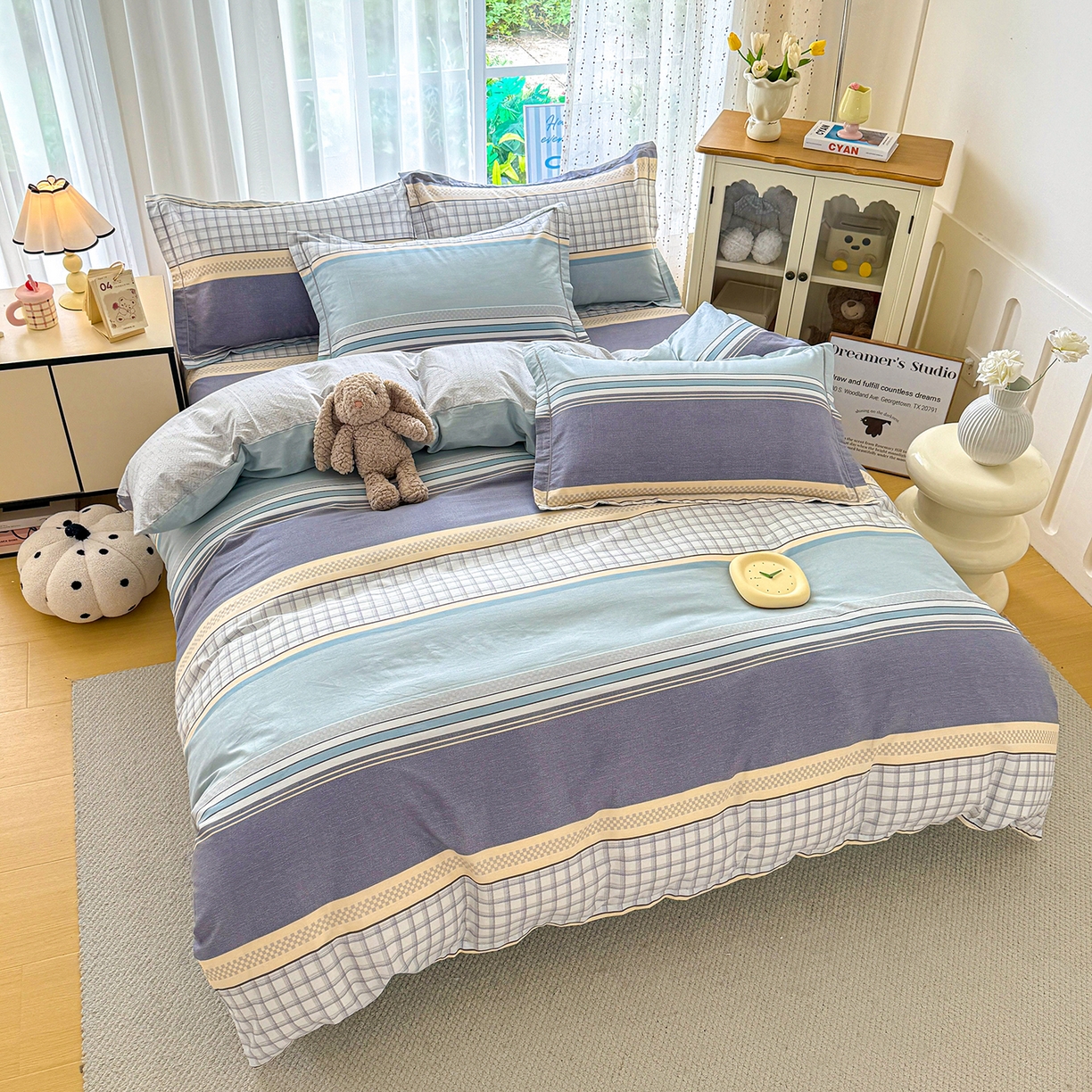 91家纺网 家纺一手货源 找家纺 红粉佳人家纺 2025新款12868纯棉系列全棉单床单 爱之艺