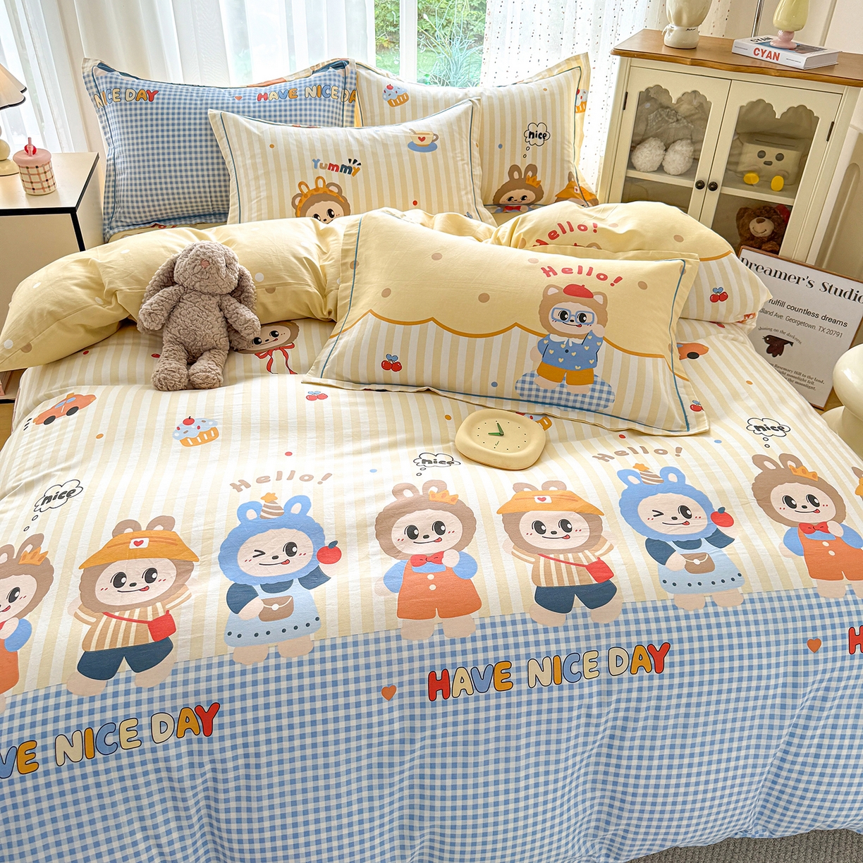 91家纺网 家纺一手货源 找家纺 红粉佳人家纺 2025新款12868纯棉系列全棉单床单 布布宝贝