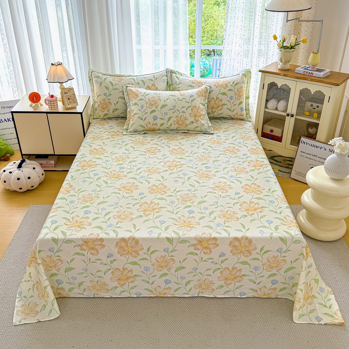 91家纺网 家纺一手货源 找家纺 红粉佳人家纺 2025新款12868纯棉系列全棉单床单 旷野听风