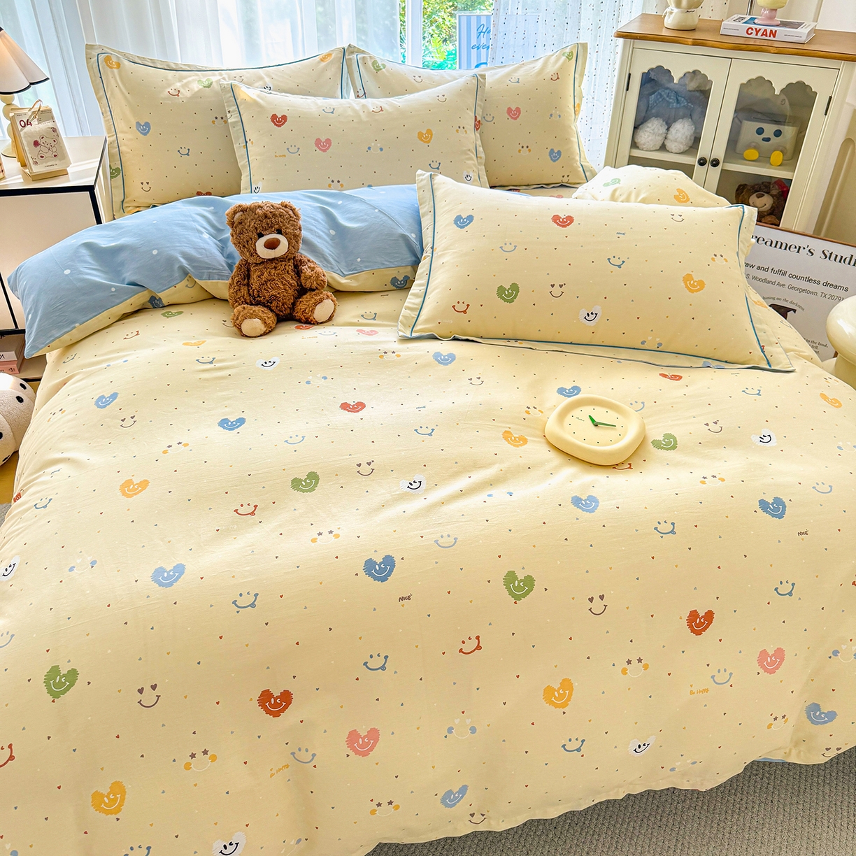 91家纺网 家纺一手货源 找家纺 红粉佳人家纺 2025新款12868纯棉系列全棉单床单 心乐园