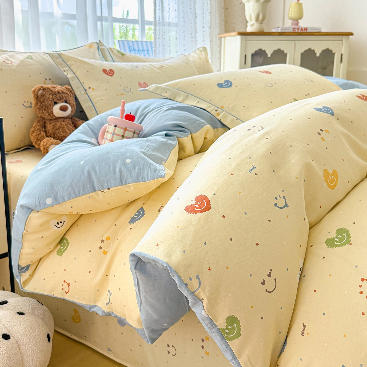 91家纺网 家纺一手货源 找家纺 红粉佳人家纺 2025新款12868纯棉系列全棉单床单 心乐园