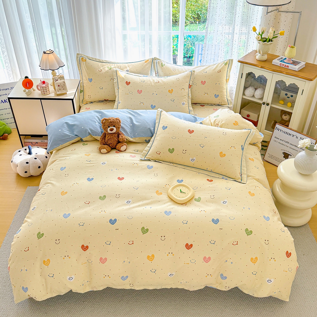 91家纺网 家纺一手货源 找家纺 红粉佳人家纺 2025新款12868纯棉系列全棉单床单 心乐园