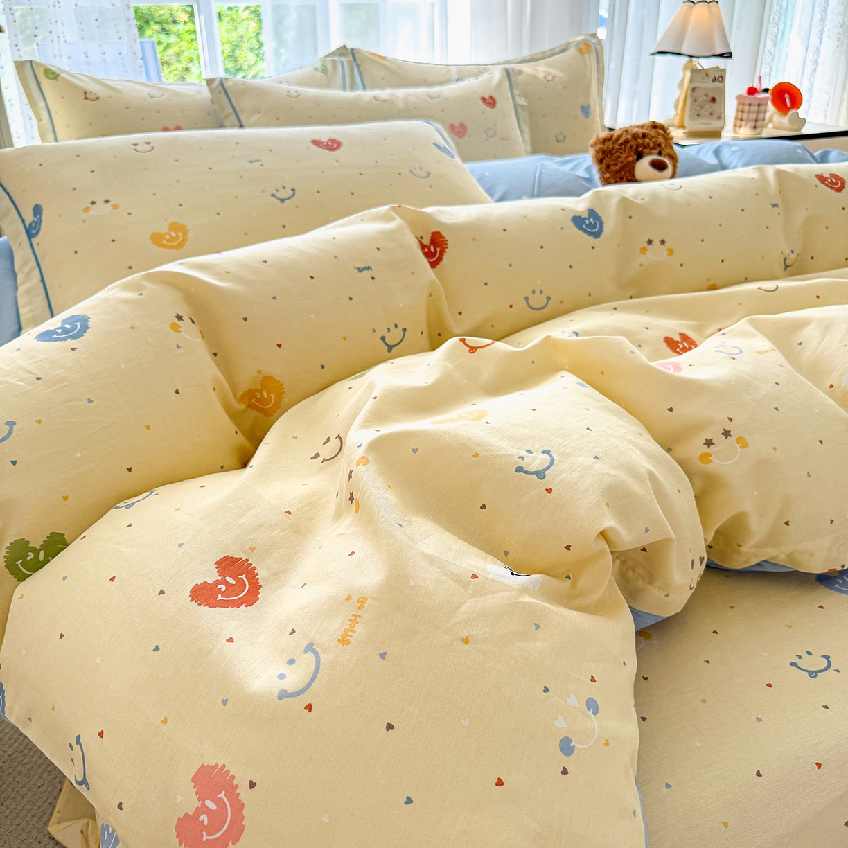 91家纺网 家纺一手货源 找家纺 红粉佳人家纺 2025新款12868纯棉系列全棉单床单 心乐园