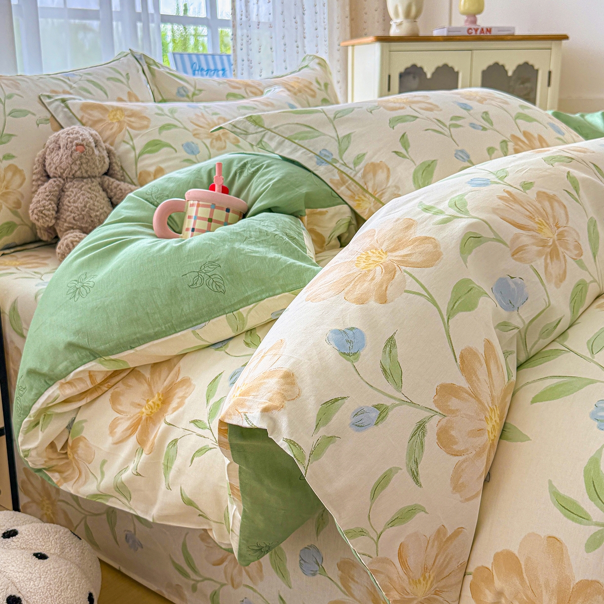 91家纺网 家纺一手货源 找家纺 （总）红粉佳人家纺 2025春夏新款全棉纯棉12868纯棉单被套