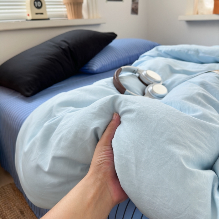 91家纺网 家纺一手货源 找家纺 尤米 2025新款中古风水洗棉四件套 岛屿森林