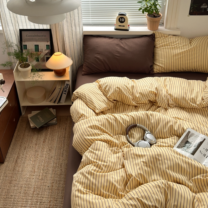 91家纺网 家纺一手货源 找家纺 尤米 2025新款中古风水洗棉四件套 可可西里