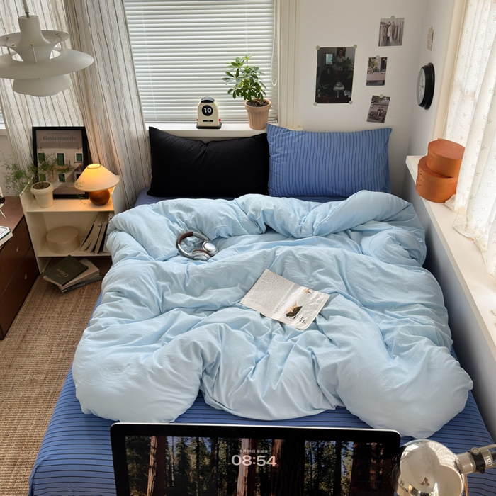 91家纺网 家纺一手货源 找家纺 （总）尤米 2025新款中古风水洗棉四件套