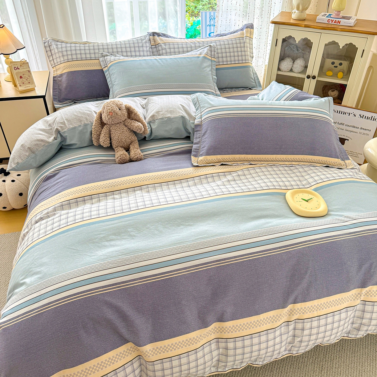 91家纺网 家纺一手货源 找家纺 红粉佳人家纺 2025春夏新款全棉纯棉12868纯棉单被套 爱之艺