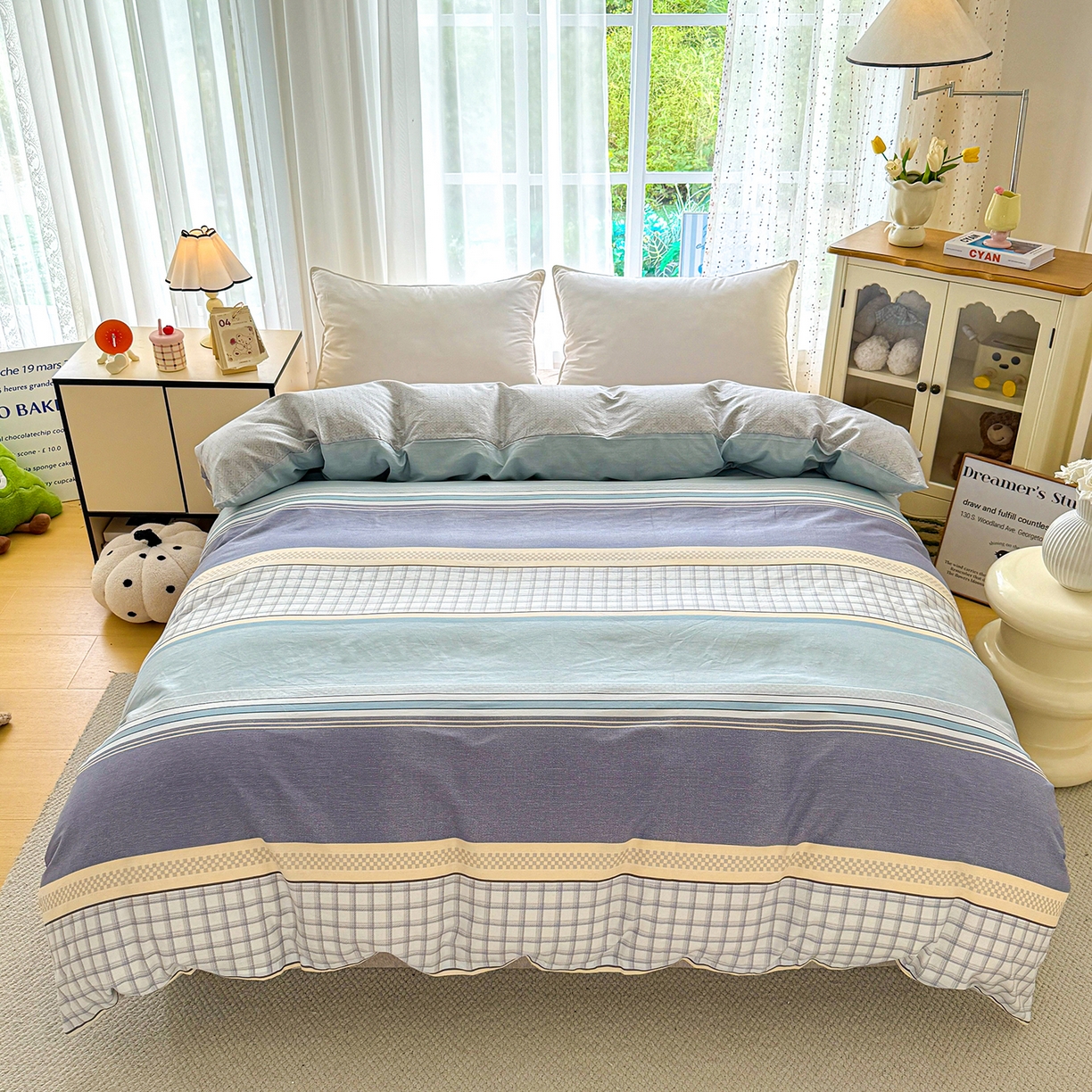 91家纺网 家纺一手货源 找家纺 红粉佳人家纺 2025春夏新款全棉纯棉12868纯棉单被套 爱之艺