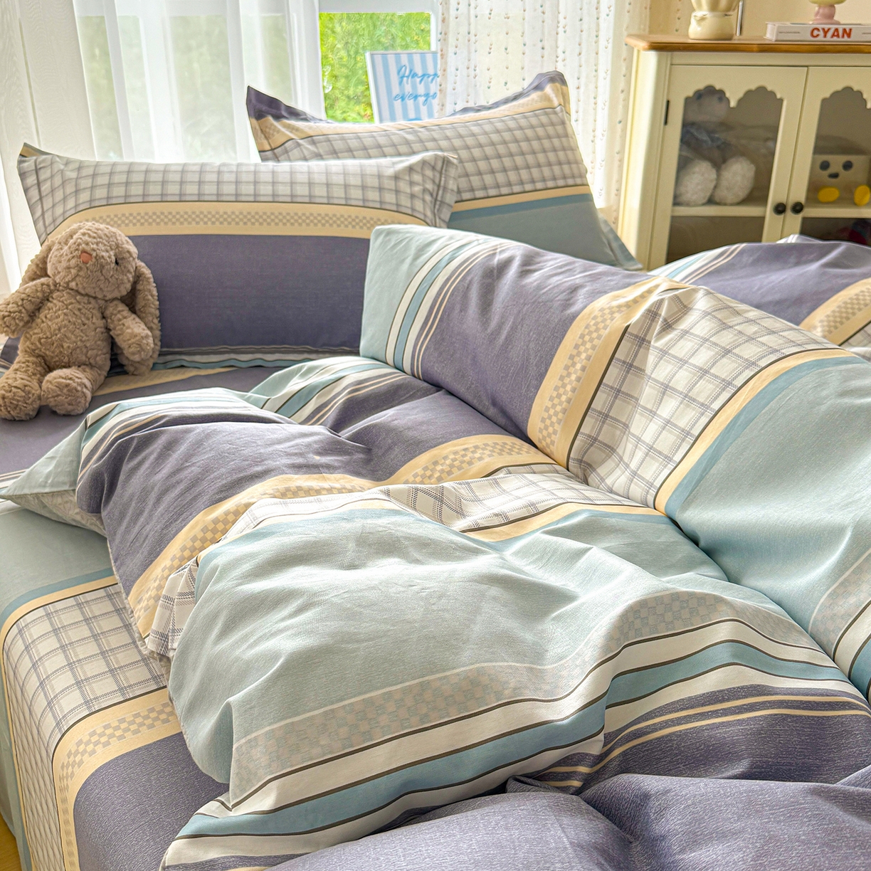 91家纺网 家纺一手货源 找家纺 红粉佳人家纺 2025春夏新款全棉纯棉12868纯棉单被套 爱之艺