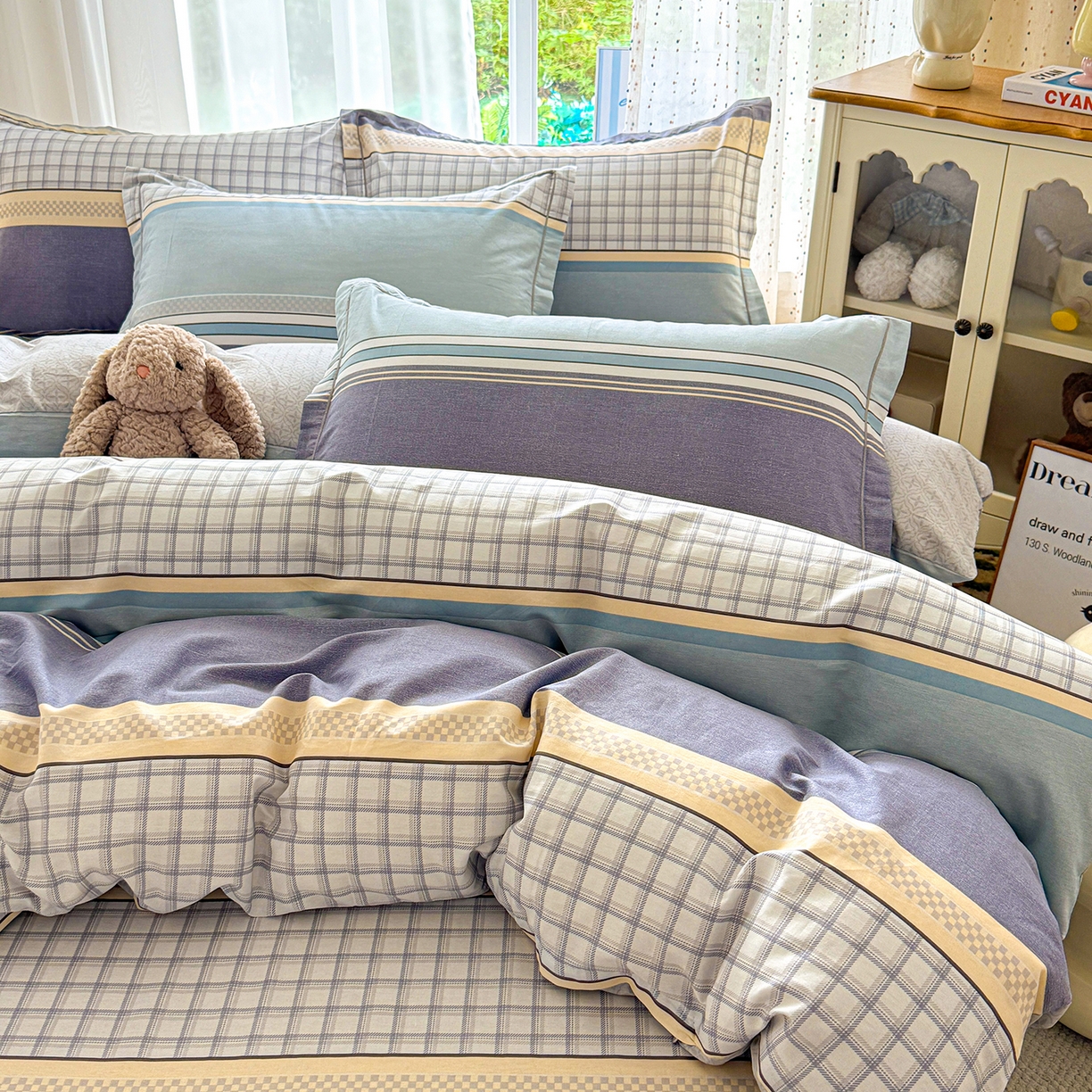 91家纺网 家纺一手货源 找家纺 红粉佳人家纺 2025春夏新款全棉纯棉12868纯棉单被套 爱之艺