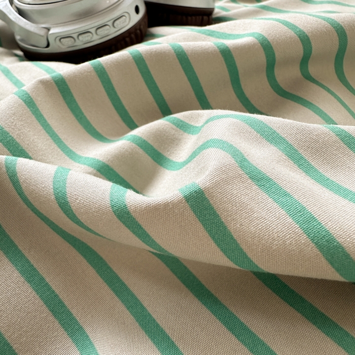 91家纺网 家纺一手货源 找家纺 尤米 2025新款中古风水洗棉四件套 薄荷微光