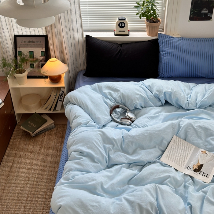 尤米 2025新款中古风水洗棉四件套 岛屿森林