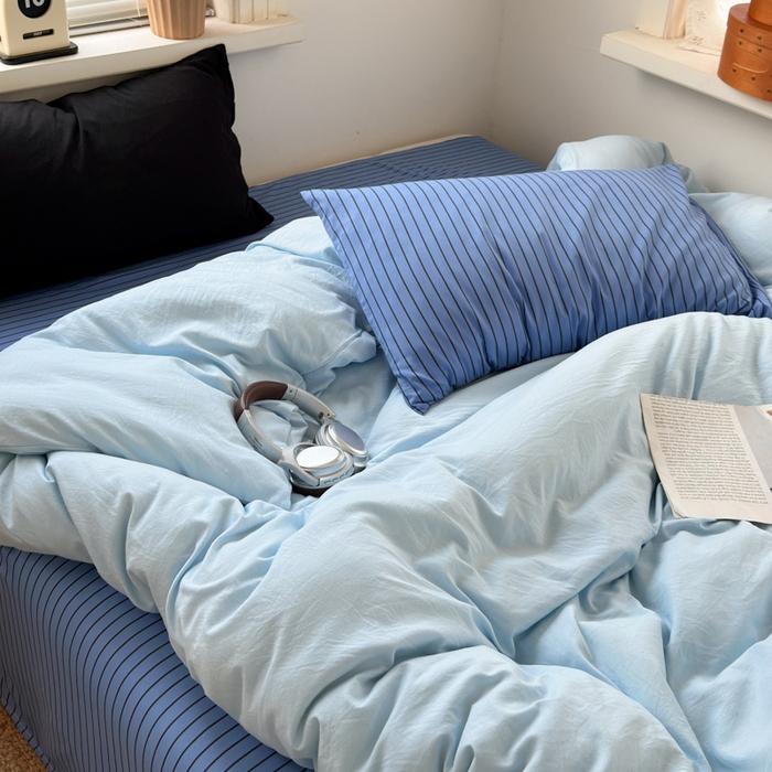 91家纺网 家纺一手货源 找家纺 尤米 2025新款中古风水洗棉四件套 岛屿森林