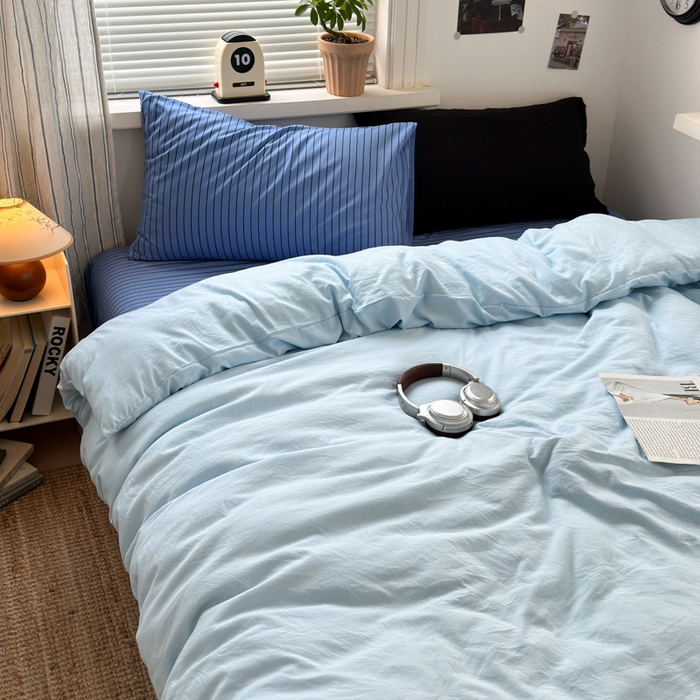 91家纺网 家纺一手货源 找家纺 尤米 2025新款中古风水洗棉四件套 岛屿森林