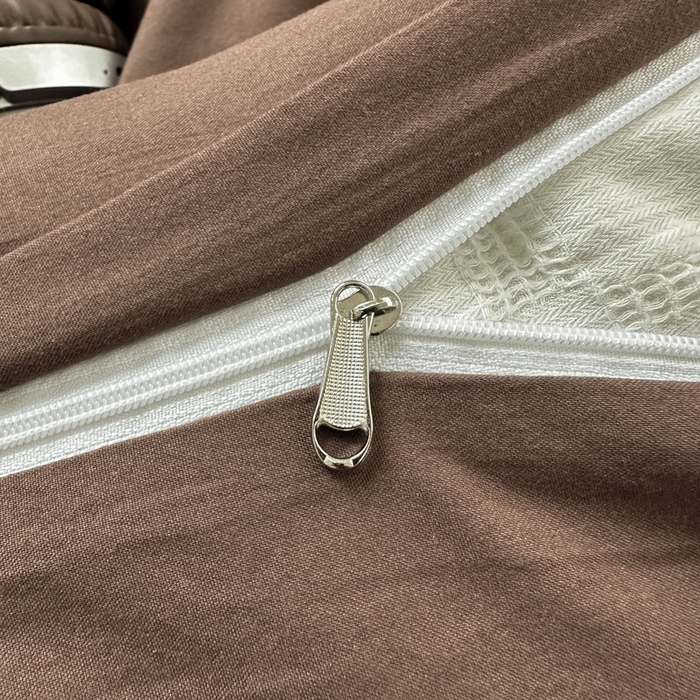 91家纺网 家纺一手货源 找家纺 尤米 2025新款中古风水洗棉四件套 栗子拿铁