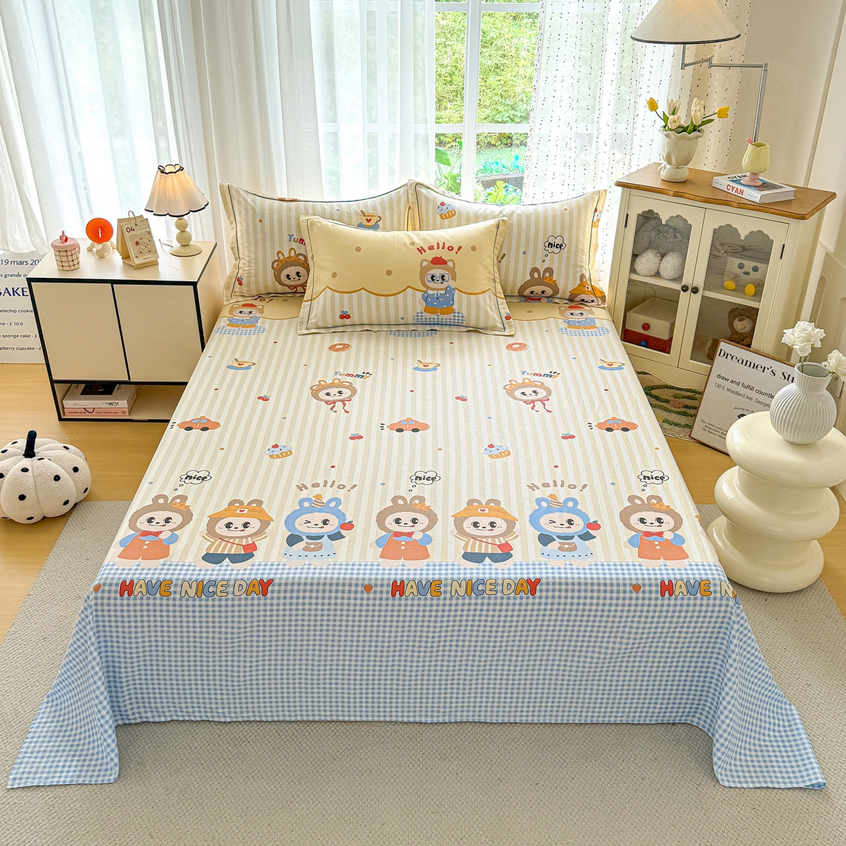 91家纺网 家纺一手货源 找家纺 红粉佳人家纺 2025春夏新款全棉纯棉12868纯棉单被套 布布宝贝