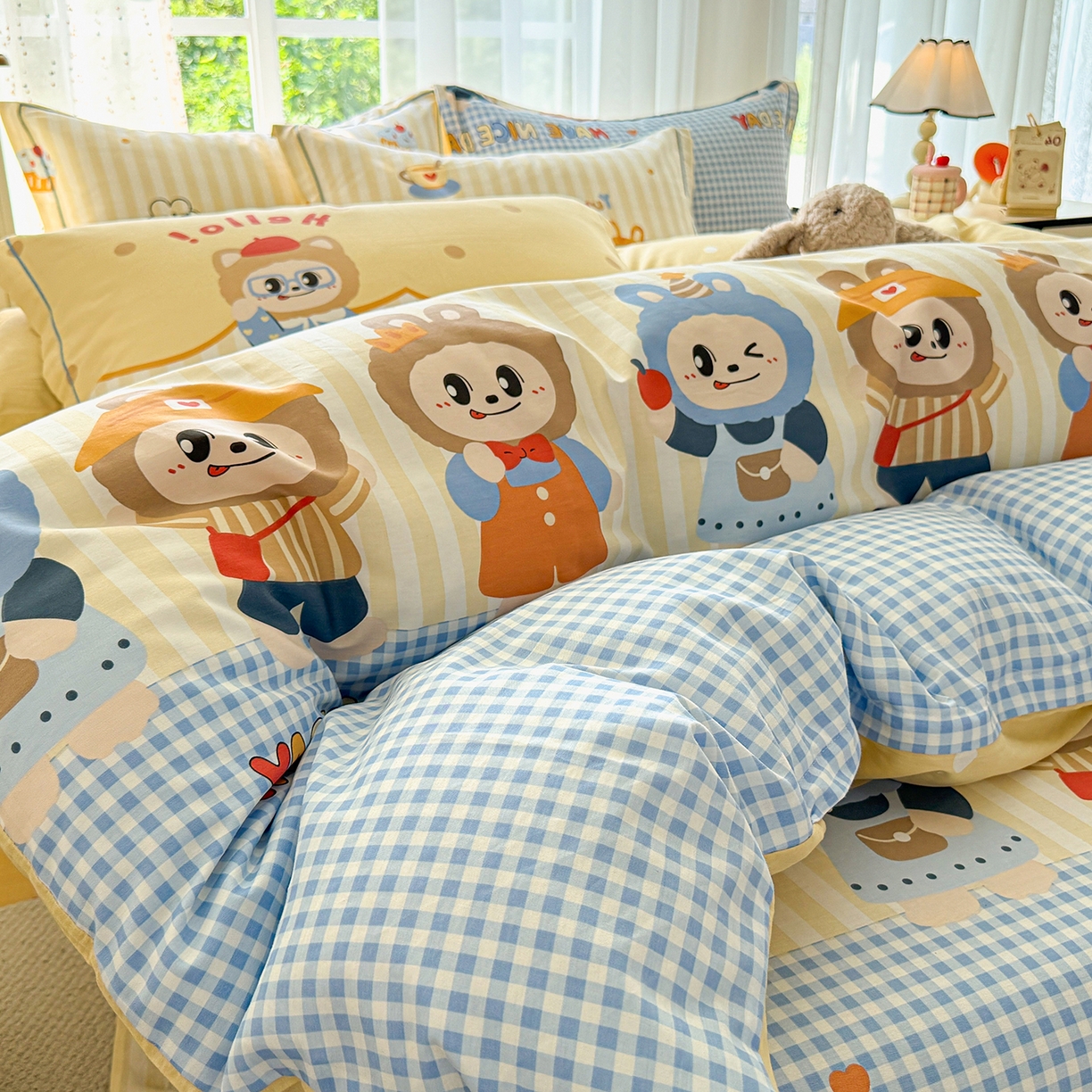 91家纺网 家纺一手货源 找家纺 红粉佳人家纺 2025春夏新款全棉纯棉12868纯棉单被套 布布宝贝