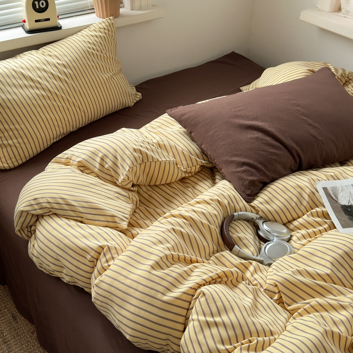 91家纺网 家纺一手货源 找家纺 尤米 2025新款中古风水洗棉四件套 可可西里