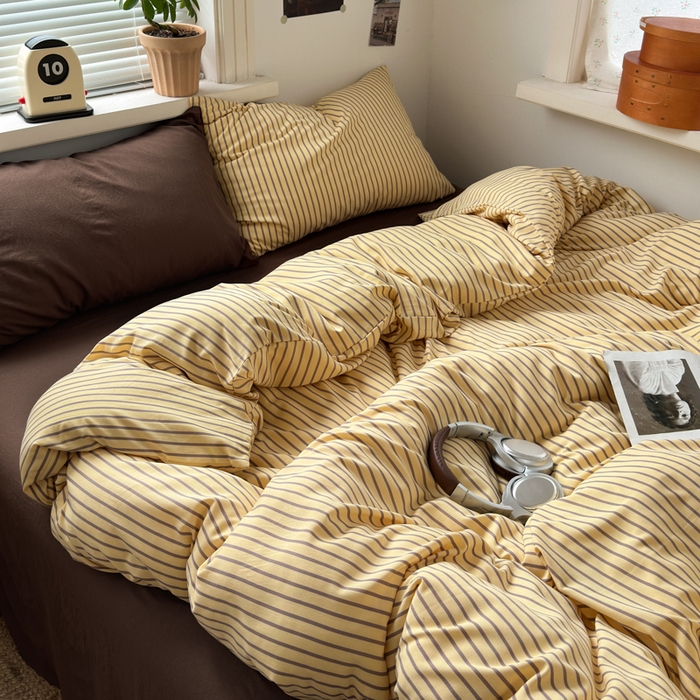 91家纺网 家纺一手货源 找家纺 尤米 2025新款中古风水洗棉四件套 可可西里