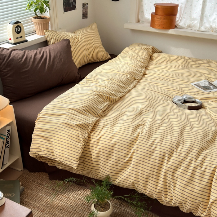 91家纺网 家纺一手货源 找家纺 尤米 2025新款中古风水洗棉四件套 可可西里