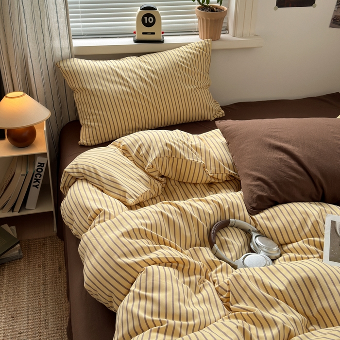 91家纺网 家纺一手货源 找家纺 尤米 2025新款中古风水洗棉四件套 可可西里