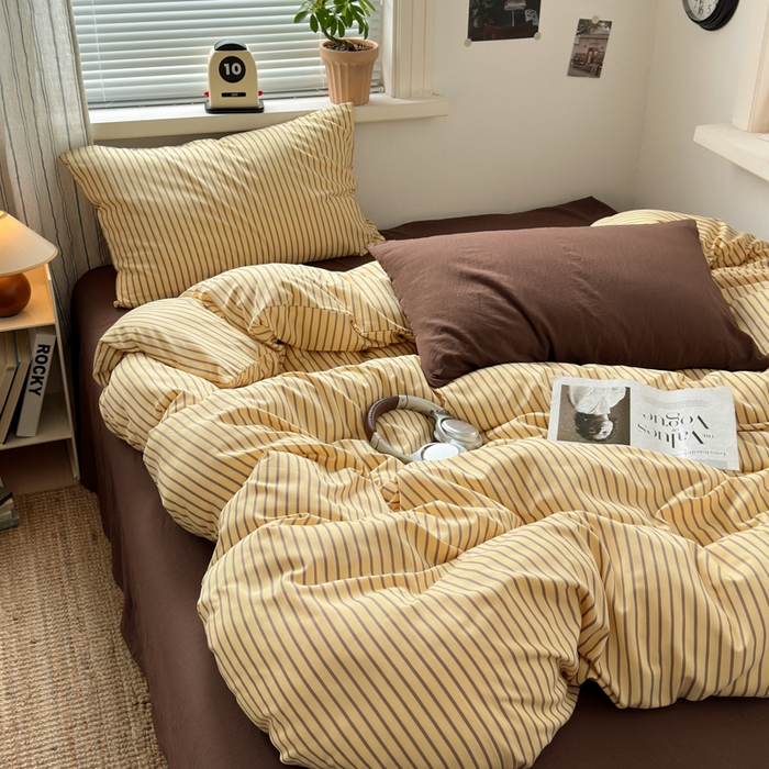 91家纺网 家纺一手货源 找家纺 尤米 2025新款中古风水洗棉四件套 可可西里