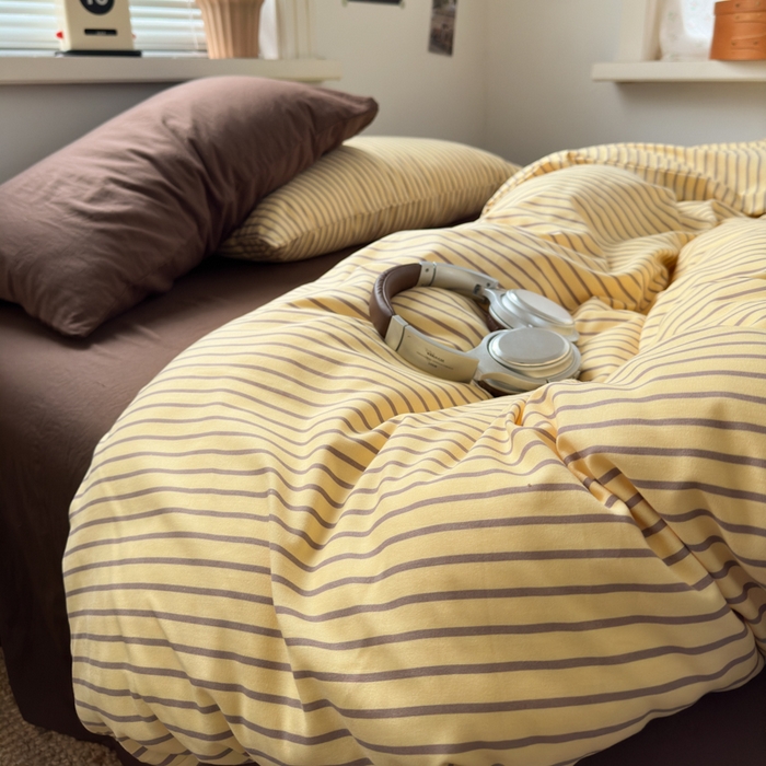 91家纺网 家纺一手货源 找家纺 尤米 2025新款中古风水洗棉四件套 可可西里