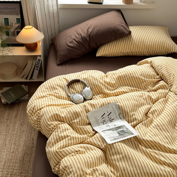 91家纺网 家纺一手货源 找家纺 尤米 2025新款中古风水洗棉四件套 可可西里