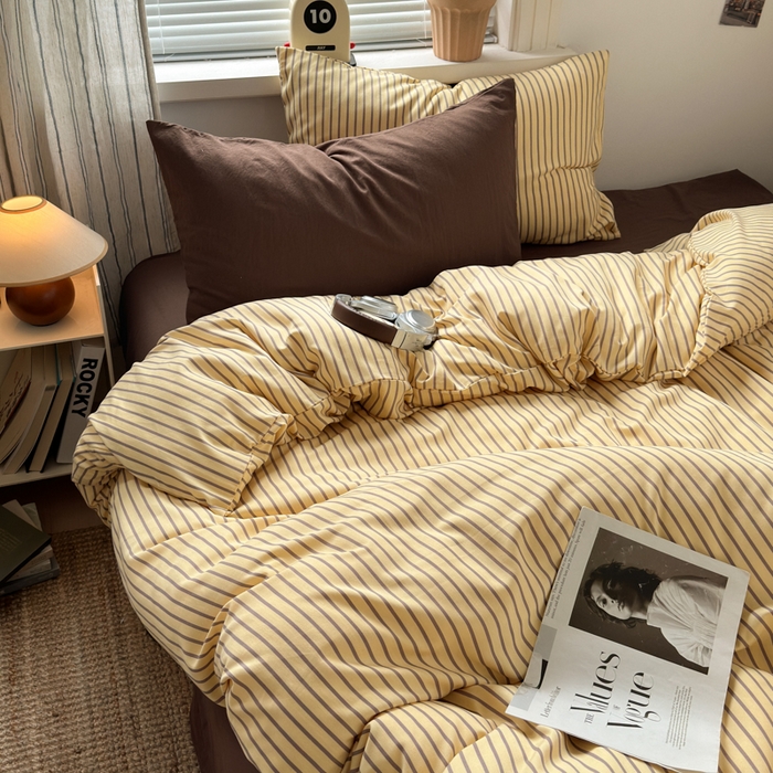 91家纺网 家纺一手货源 找家纺 尤米 2025新款中古风水洗棉四件套 可可西里