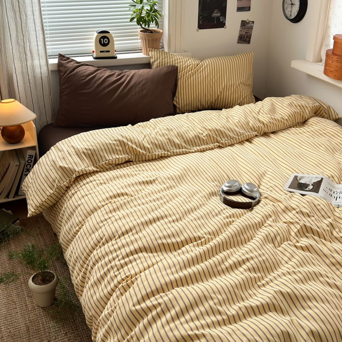 91家纺网 家纺一手货源 找家纺 尤米 2025新款中古风水洗棉四件套 可可西里