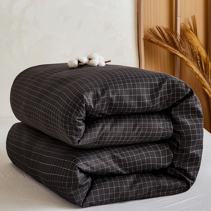 萌飞 2025新款水洗棉可拆卸棉花被被子被芯 轨迹-黑