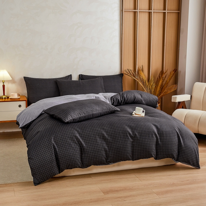 91家纺网 家纺一手货源 找家纺 萌飞 2025新款水洗棉可拆卸棉花被被子被芯 轨迹-黑