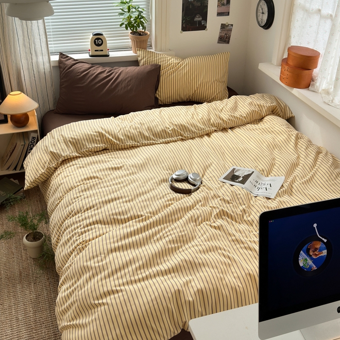 91家纺网 家纺一手货源 找家纺 尤米 2025新款中古风水洗棉四件套 可可西里