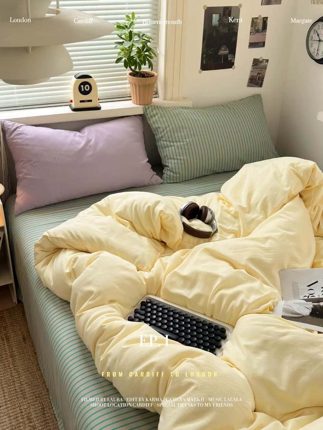 91家纺网 家纺一手货源 找家纺 尤米 2025新款中古风水洗棉四件套 软糖星球