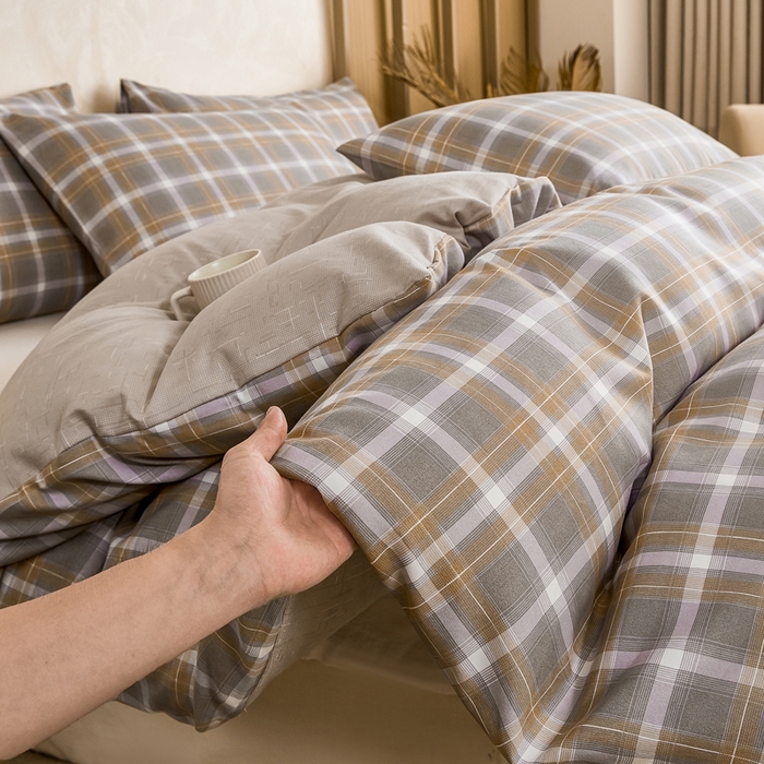 91家纺网 家纺一手货源 找家纺 萌飞 2025新款水洗棉可拆卸棉花被被子被芯 玫丽莎-桔