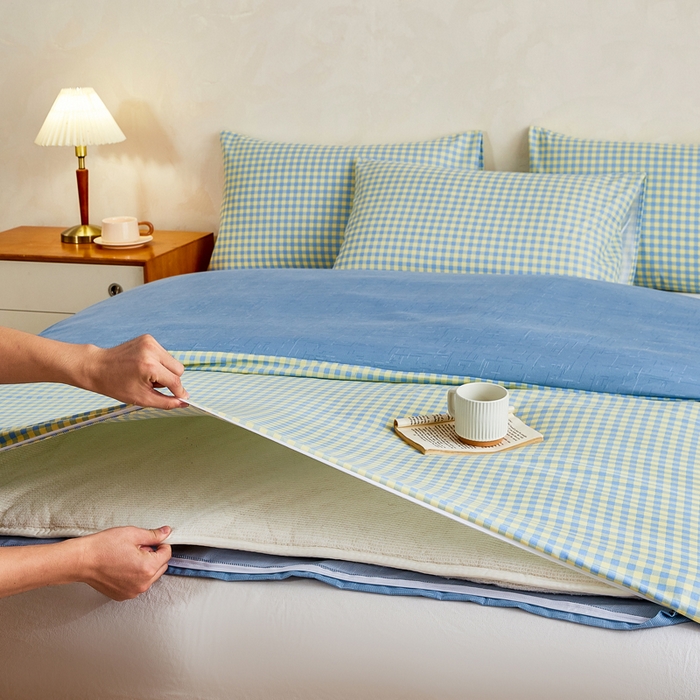 91家纺网 家纺一手货源 找家纺 萌飞 2025新款水洗棉可拆卸棉花被被子被芯 西诺斯-绿