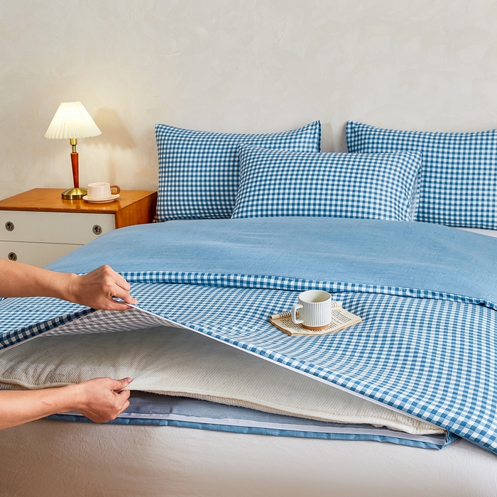 91家纺网 家纺一手货源 找家纺 萌飞 2025新款水洗棉可拆卸棉花被被子被芯 优格-兰