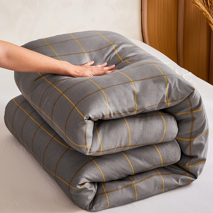 91家纺网 家纺一手货源 找家纺 萌飞 2025新款水洗棉可拆卸棉花被被子被芯 优可-灰