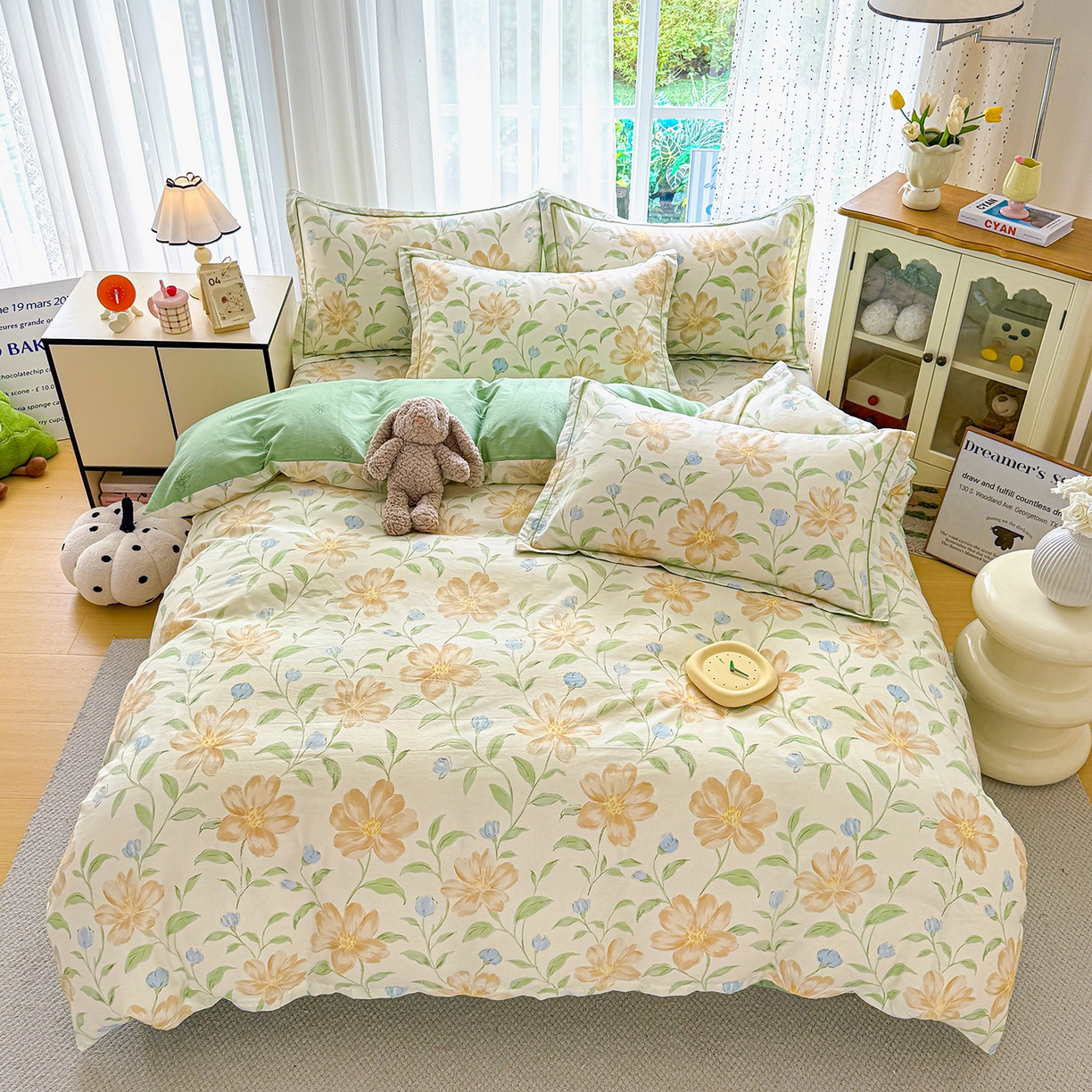 91家纺网 家纺一手货源 找家纺 红粉佳人家纺 2025春夏新款全棉纯棉12868纯棉单被套 旷野听风