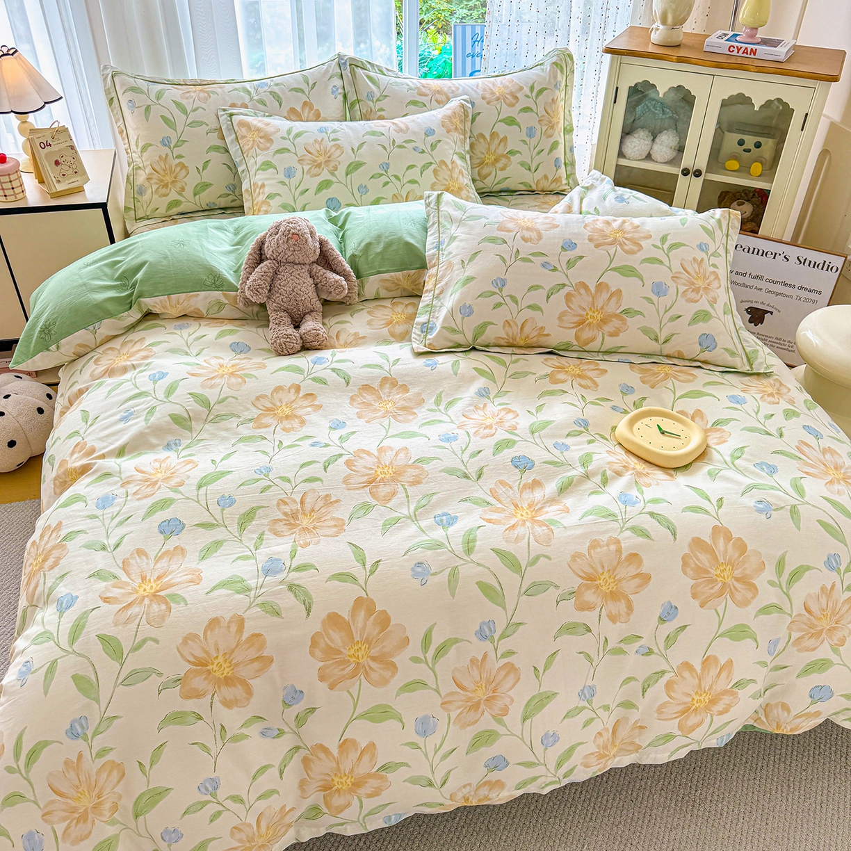 91家纺网 家纺一手货源 找家纺 红粉佳人家纺 2025春夏新款全棉纯棉12868纯棉单被套 旷野听风