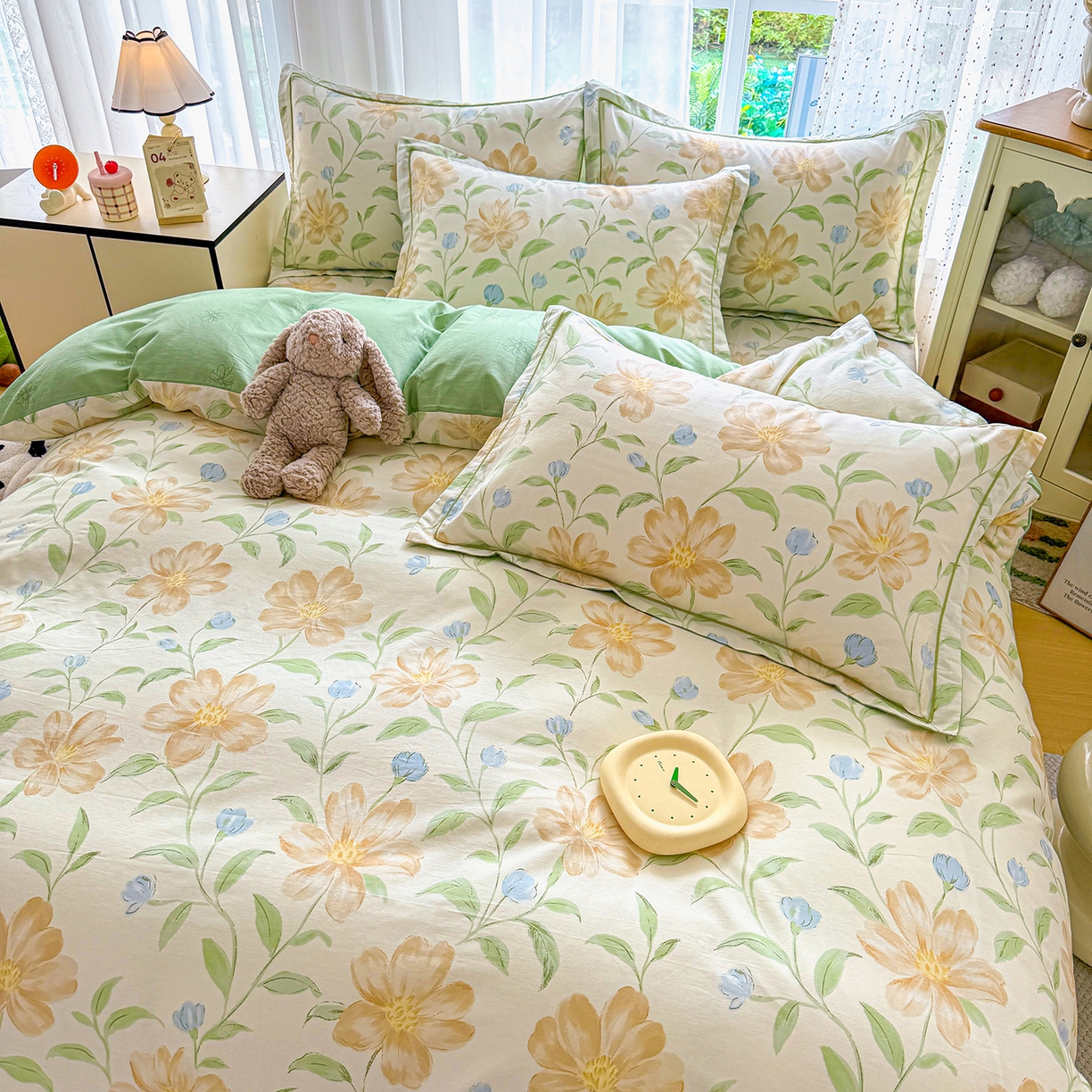 91家纺网 家纺一手货源 找家纺 红粉佳人家纺 2025春夏新款全棉纯棉12868纯棉单被套 旷野听风