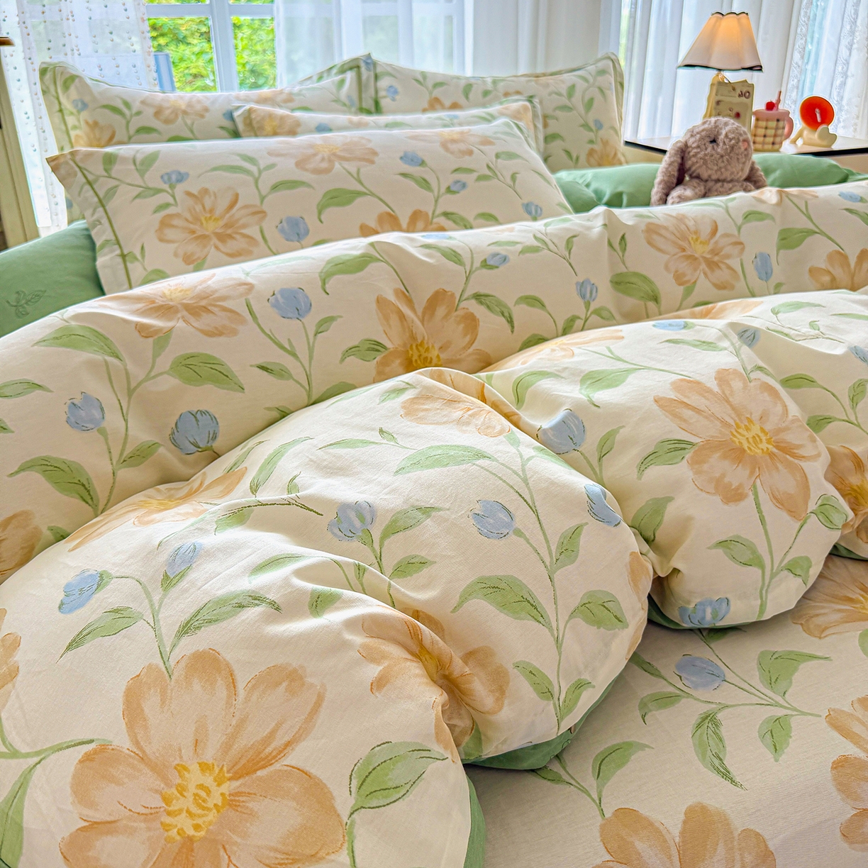 91家纺网 家纺一手货源 找家纺 红粉佳人家纺 2025春夏新款全棉纯棉12868纯棉单被套 旷野听风