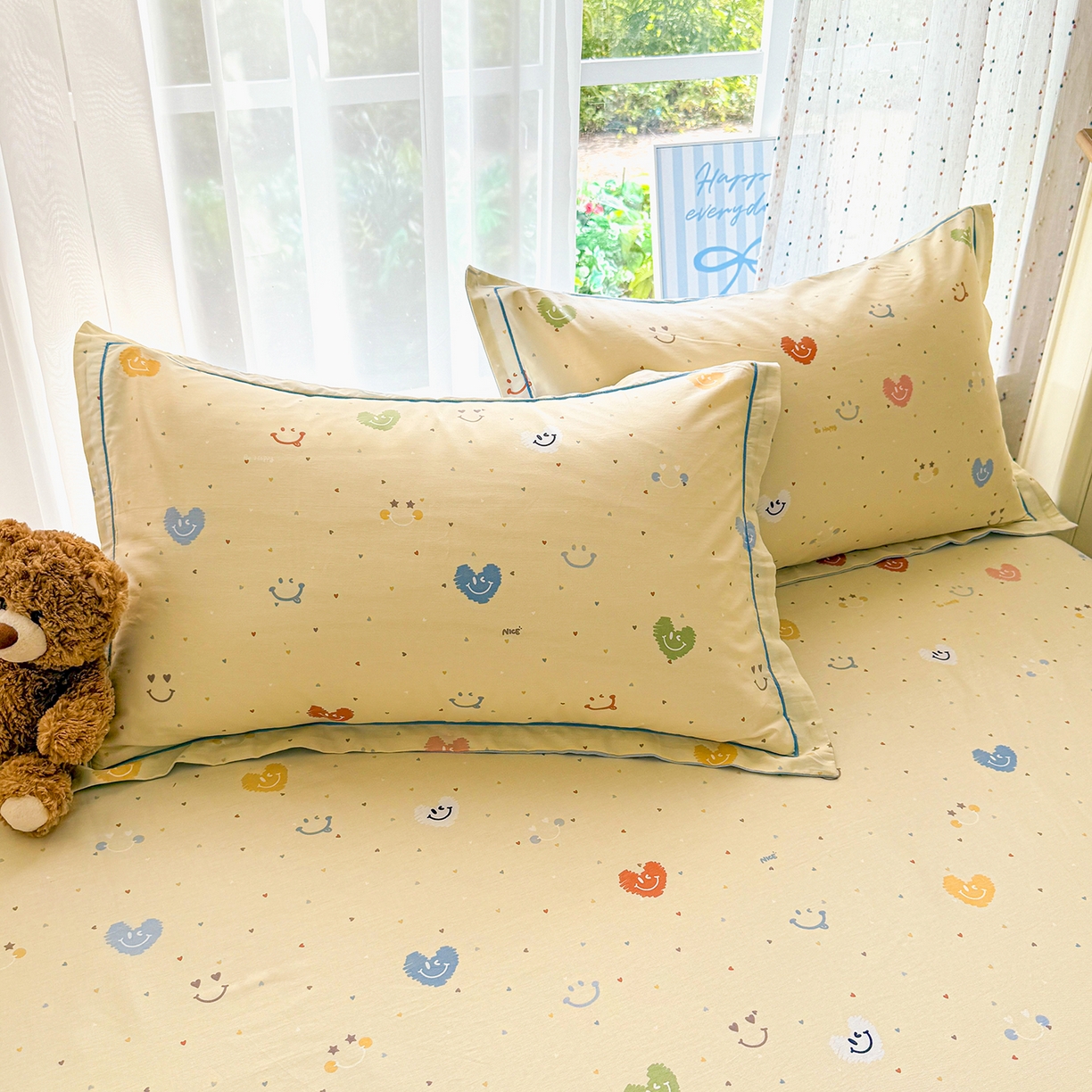 91家纺网 家纺一手货源 找家纺 红粉佳人家纺 2025春夏新款全棉纯棉12868纯棉单被套 心乐园