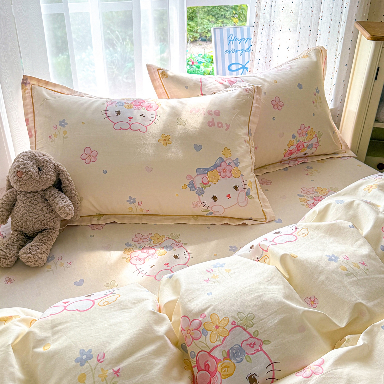 91家纺网 家纺一手货源 找家纺 （总）红粉佳人家纺 2025春夏新款全棉一字绣单枕套