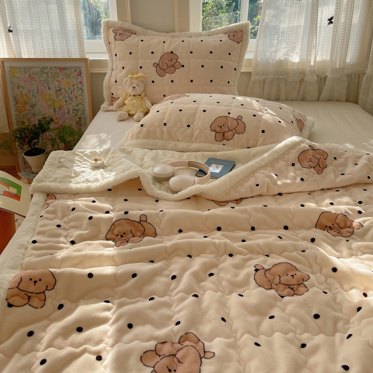 91家纺网 家纺一手货源 找家纺 （总）红嘴企鹅 2025新款高克重牛奶绒印花床护垫床褥