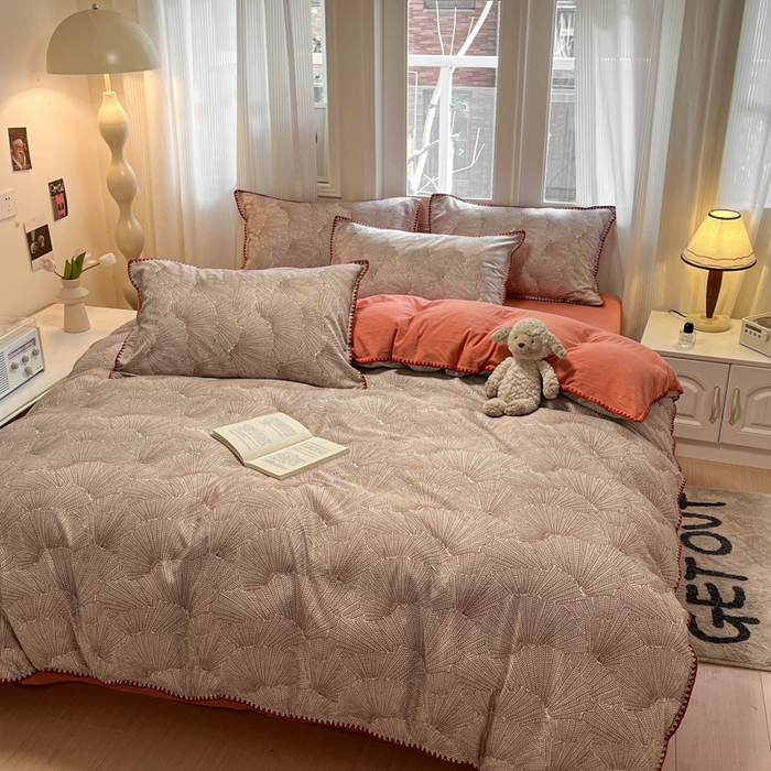 91家纺网 家纺一手货源 找家纺 （总）首尔家纺 2025新款云朵棉贝壳边款四件套