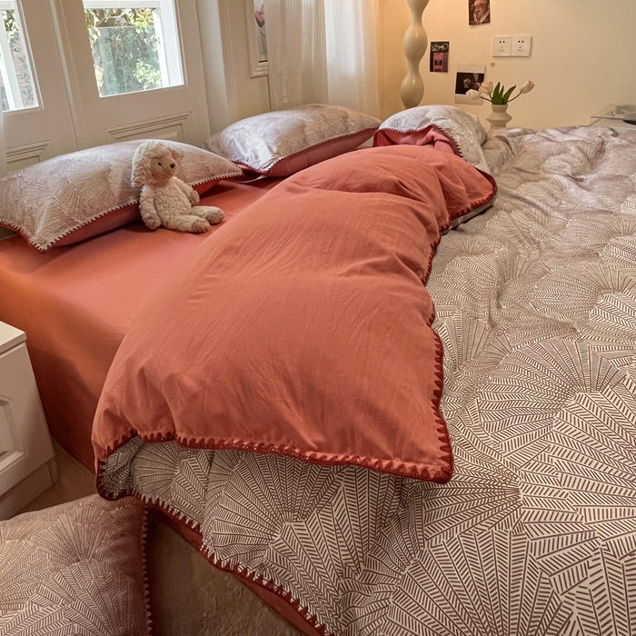 91家纺网 家纺一手货源 找家纺 （总）首尔家纺 2025新款云朵棉贝壳边款四件套