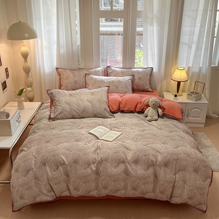 91家纺网 家纺一手货源 找家纺 （总）首尔家纺 2025新款云朵棉贝壳边款四件套