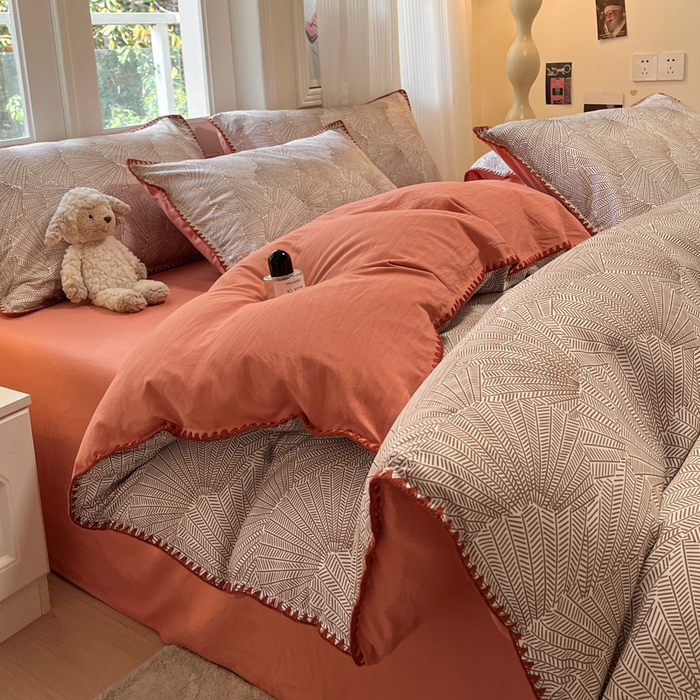 91家纺网 家纺一手货源 找家纺 （总）首尔家纺 2025新款云朵棉贝壳边款四件套